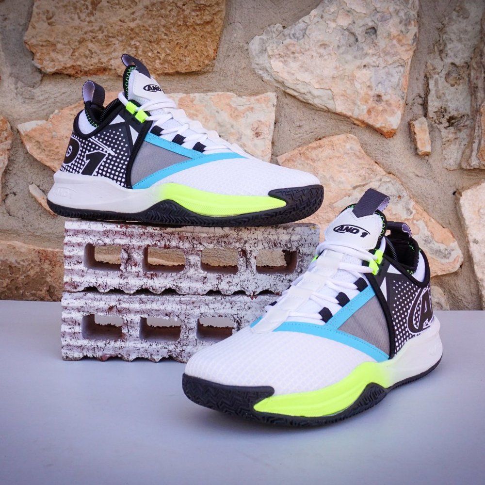 AND1 CHARGE WHITE HIGH VOLT *UNRELEASED COLOR* BASKETBALL SNEAKERS SHOES - Picture 2 of 13
